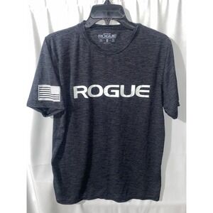 Rogue Fitness UPF 30+ T Shirt Mens Small‎ Made USA American Flag Sleeve